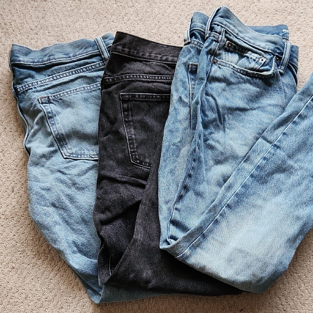 Mens Old Navy Straight Taper Jeans 3 Pairs Size 34x32